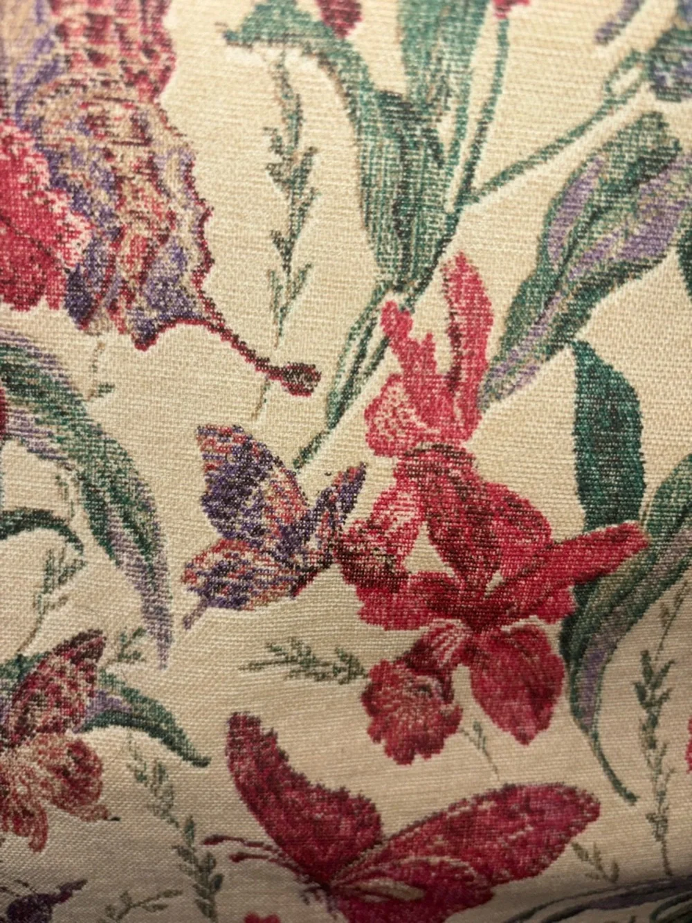 Vintage Tapestry Floral Butterfly Garment/Linen Bag